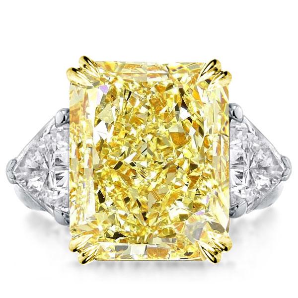 Italo Yellow Sapphire Ring Engagement Ring 3 Stone Ring Promise Ring