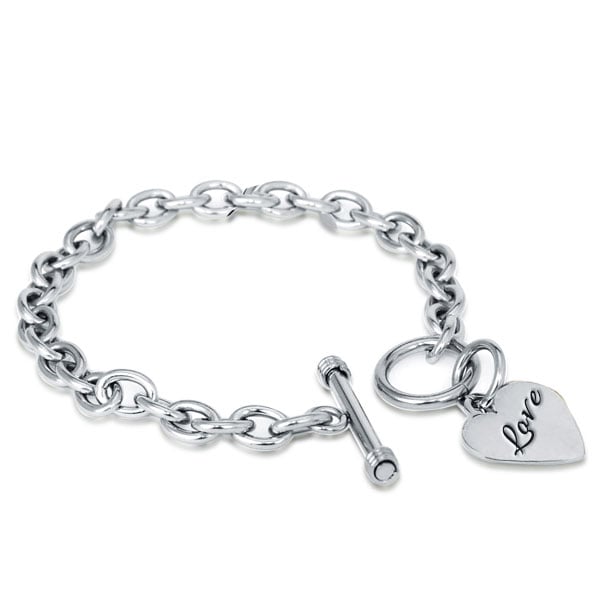 Personalized Name Charm Bracelet in Silver