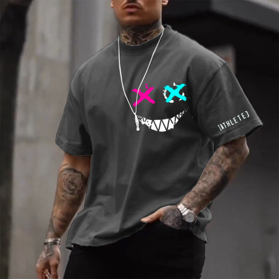 Men's Smiley Print Cotton T-shirt