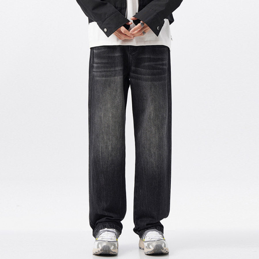 Men's Relaxed-Fit Faded Cross Hatch Denim Jeans