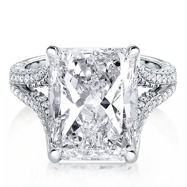 Split Shank Radiant Cut Engagement Ring For Women
