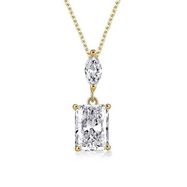 Italo Radiant Cut Pendant Necklace For Women In Sterling Silver