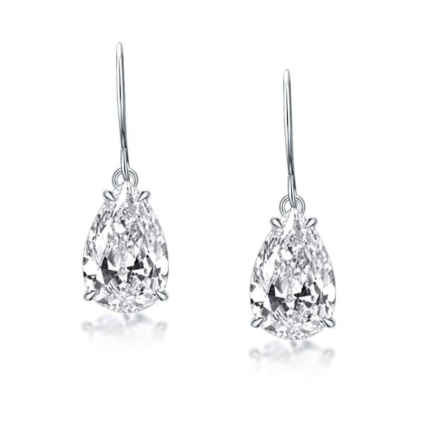 Italo Pear Cut Solitaire Drop Earrings For Women