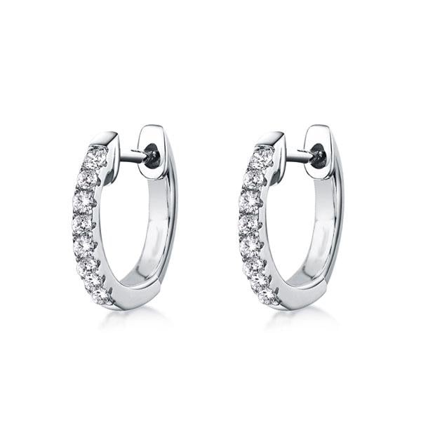 Half Stone Round Cut Hoop Earrings For Women Huggie Earrings