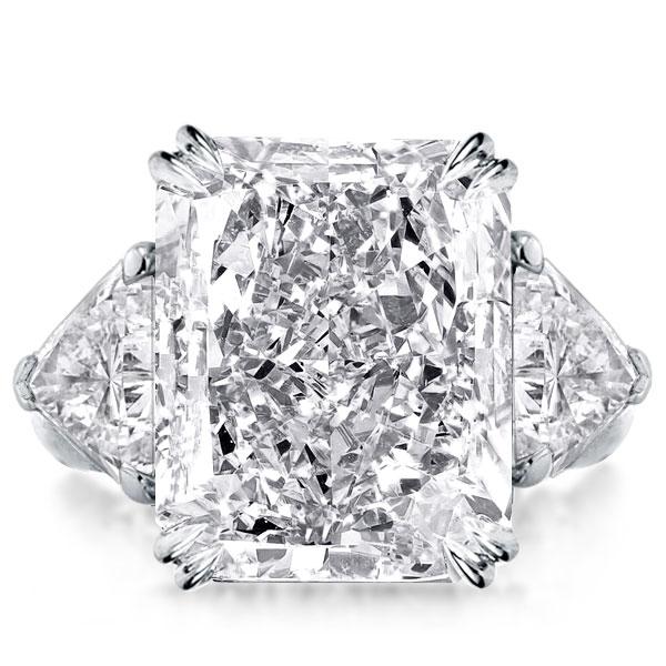 Italo Radiant Cut Engagement Ring 3 Stone Engagement Ring