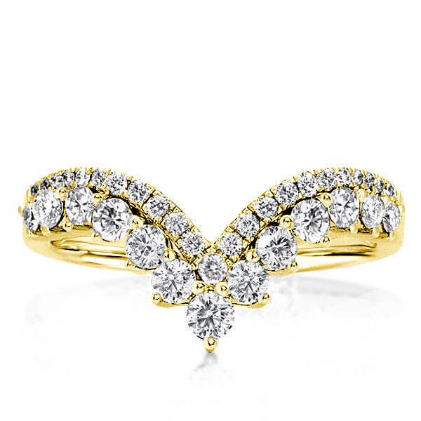 Italo Chevron Wedding Band For Women Gold Plated Wedding Band