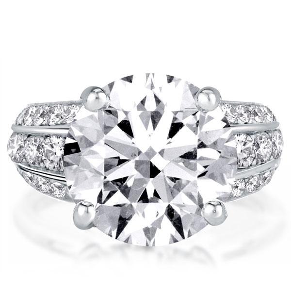 Half Eternity Three Row Classic Round Engagement Ring