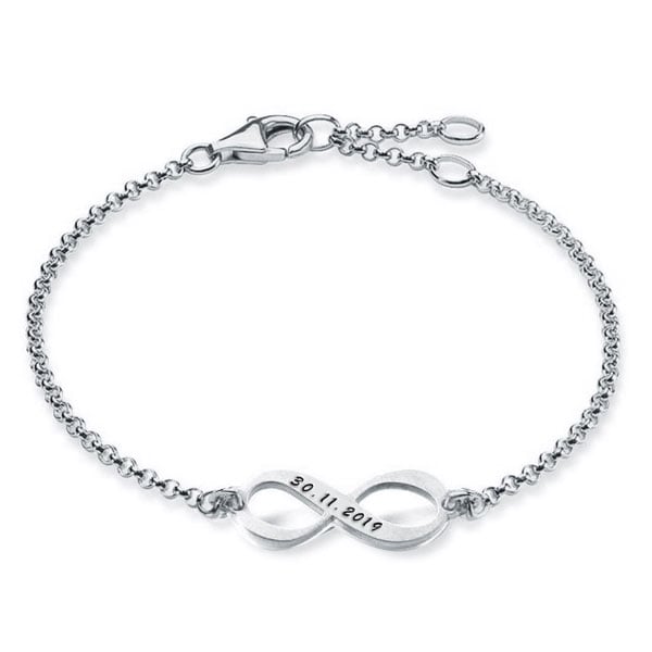 Personalized Infinity Date Bracelet