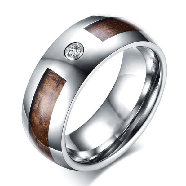 Solitaire Tungsten Carbide Men's Wedding Band