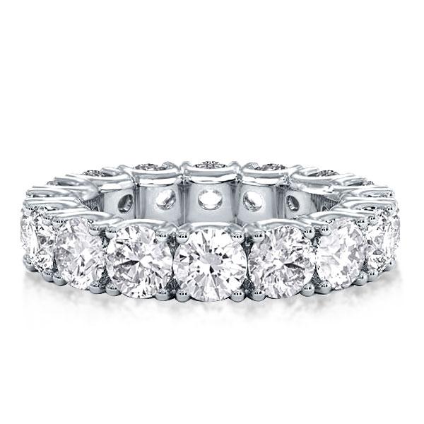 Round Cut Eternity Wedding Band For Women In Sterling Silver