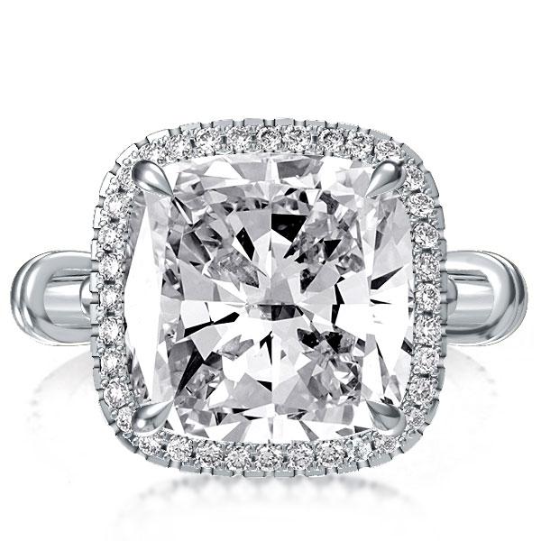Italo Cushion Cut Engagement Ring Halo Engagement Ring