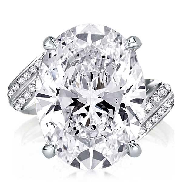 Twist Shank Oval Engagement Ring(15.35 CT.TW)