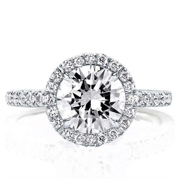 Italo Round Cut Halo Engagement Ring Sterling Silver Ring