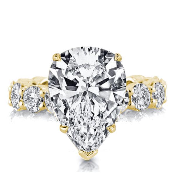 Golden Pear Eternity Created White Sapphire Engagement Ring