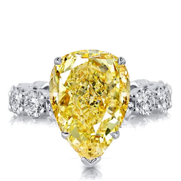 Yellow Topaz Pear Cut Unique Engagement Ring Promise Ring