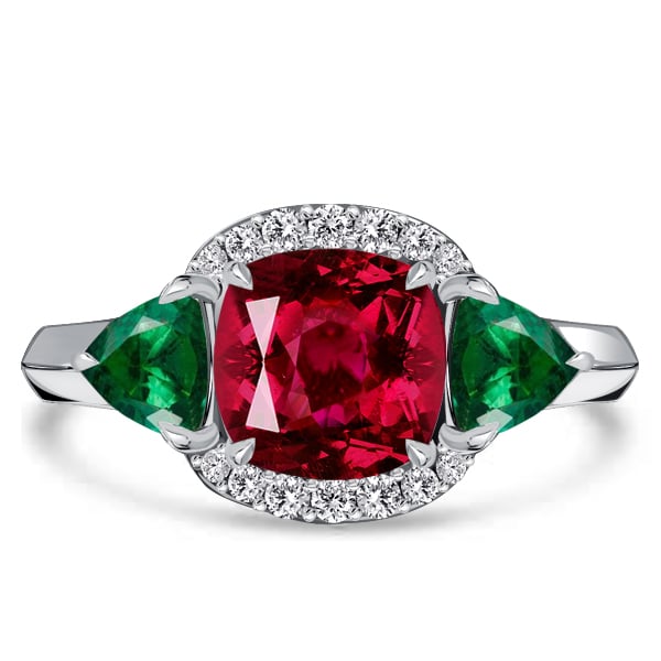 Italo Ruby Rings Cuhsion Cut Unique Engagement Rings