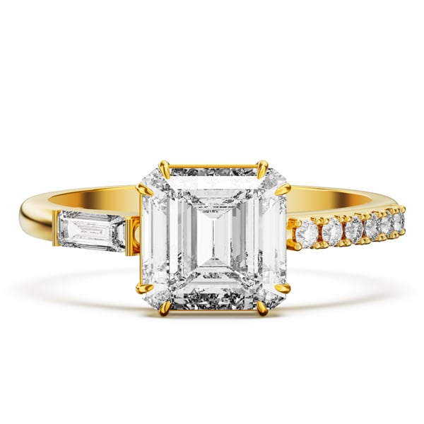 Italo 2 Carat Asscher Cut Created White Sapphire Engagement Ring