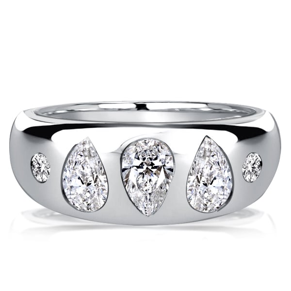 Italo Pear Cut White Sapphire Cocktail Rings Wedding Rings