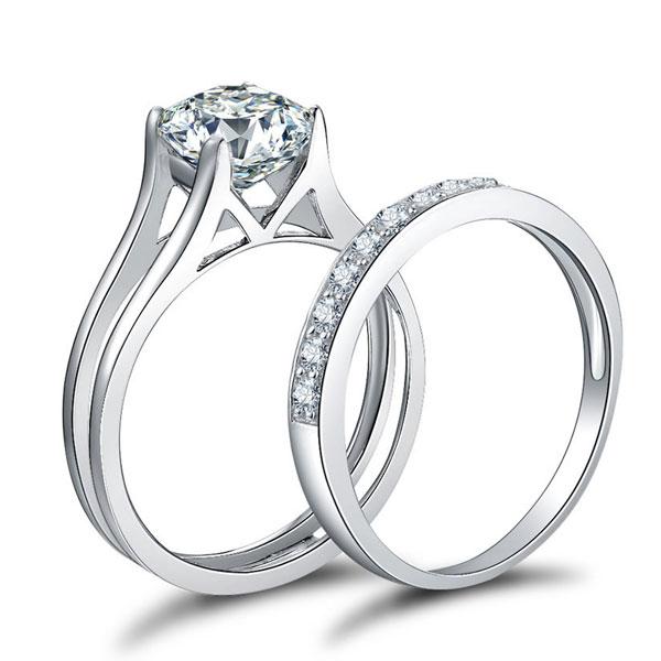 Interchangeable Cathedral Round Bridal Set