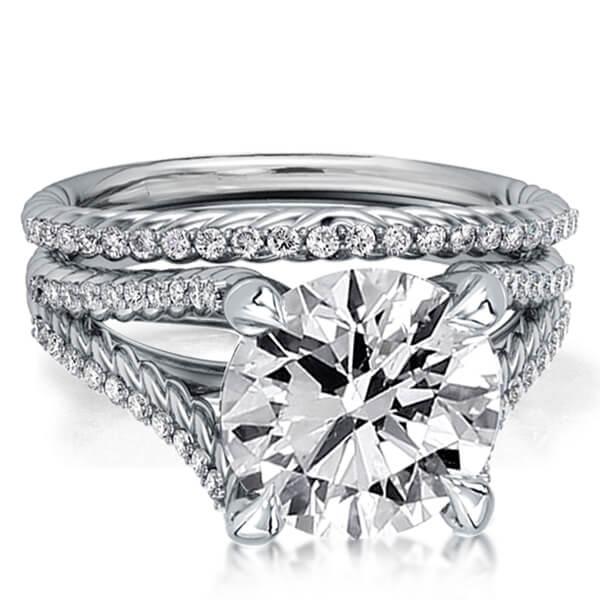 Italo Split Shank Rope Design Created White Sapphire Bridal Set