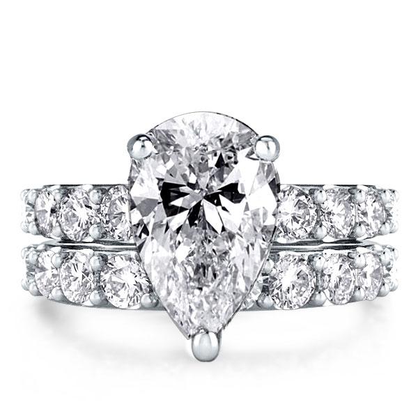 Classic Three-Quarters Round & Pear Cut Bridal Set