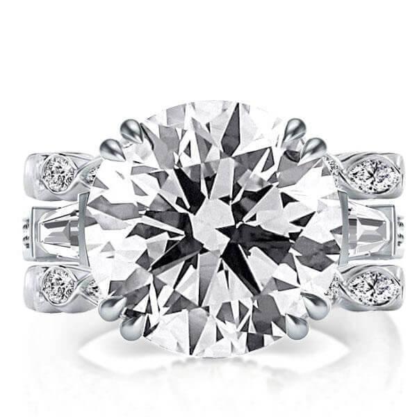 Italo Created White Sapphire Ring Set Cocktail Rings Set Travel Engagement Ring Set