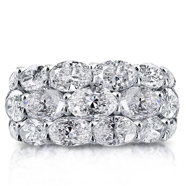 Triple Row Oval Eternity Wedding Band