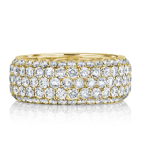 Golden Micro Pave Five Row Eternity Wedding Band(2.75 CT. TW.)