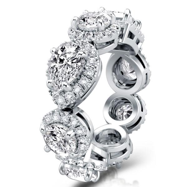 Italo Eternity Halo Created White Sapphire Wedding Band