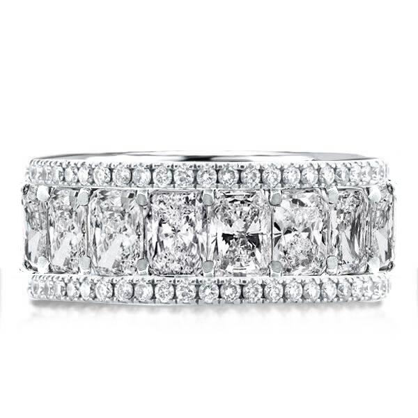 Triple Row Cushion Cut Wedding Band