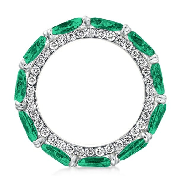 Eternity Pear Cut Green Wedding Band