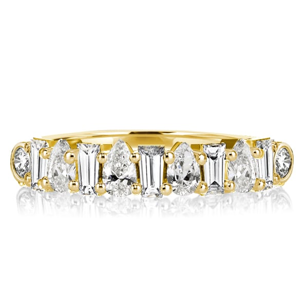 Half Eternity Baguette & Pear Cut Wedding Band