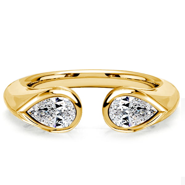 Italo Droplet Pear Cut Open Ring Open Wedding Band