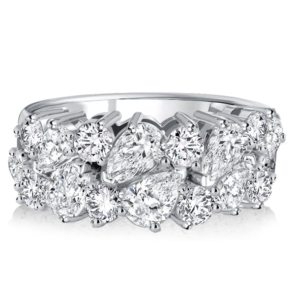 Italo Round & Pear Shaped Half Eternity Band Anniversary