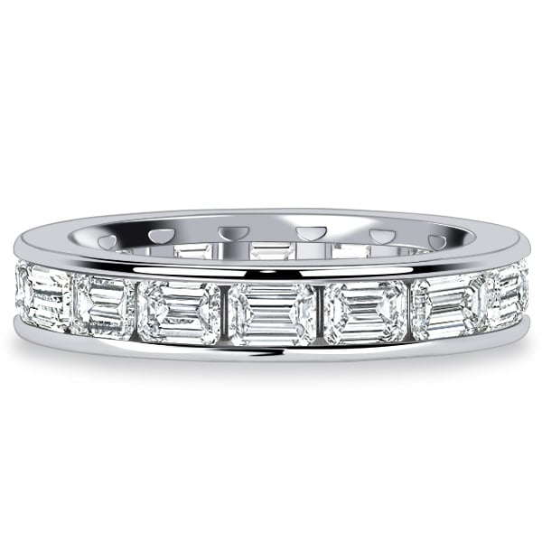 Italo 4.5 MM Channel Set Emerald Cut Eternity Wedding Band For Women