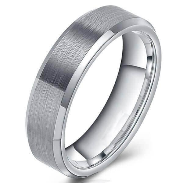 Drawbench Tungsten Steel Men's Wedding Band