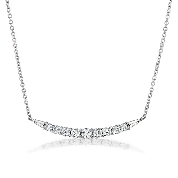 Italo Round & Baguette Cut White Sapphire Pendant Necklace