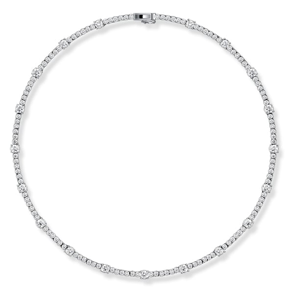 Italo Round Cut Tennis Necklace For Women (14.04 CT. TW.)