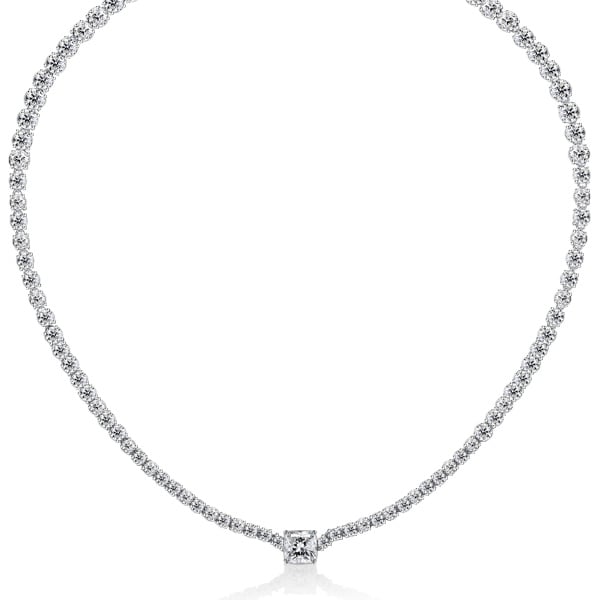 Italo Cushion Cut Eternity Necklace For Women