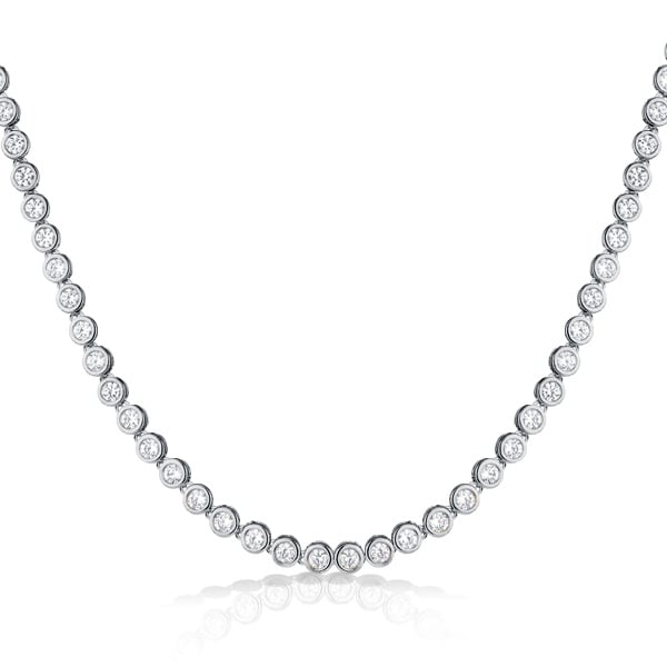 Italo 2.5 mm Round Cut Bezel Set Tennis Necklace