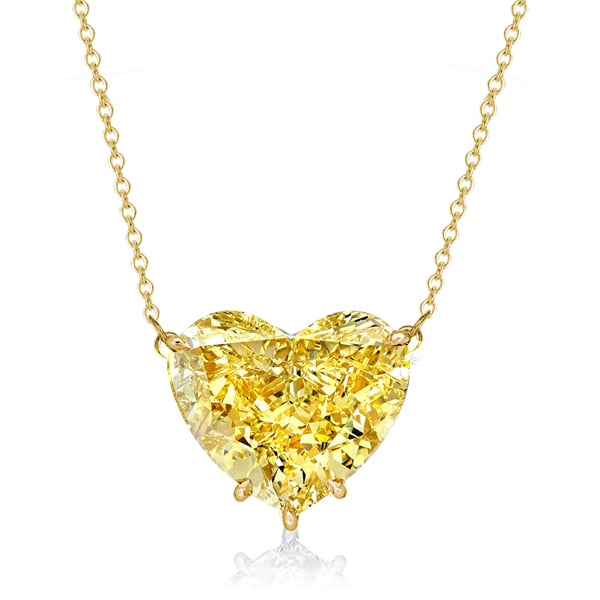 Italo Golden Heart Cut Yellow Topaz Necklace For Women