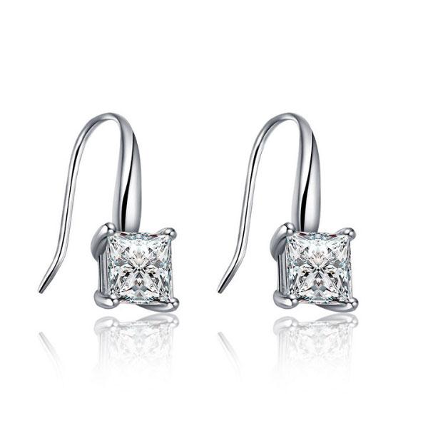 Italo Princess Created White Sapphire Drop Earrings