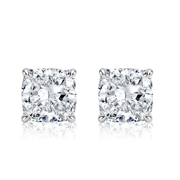Italo Cushion Cut Stud Earrings For Women In Sterling Silver