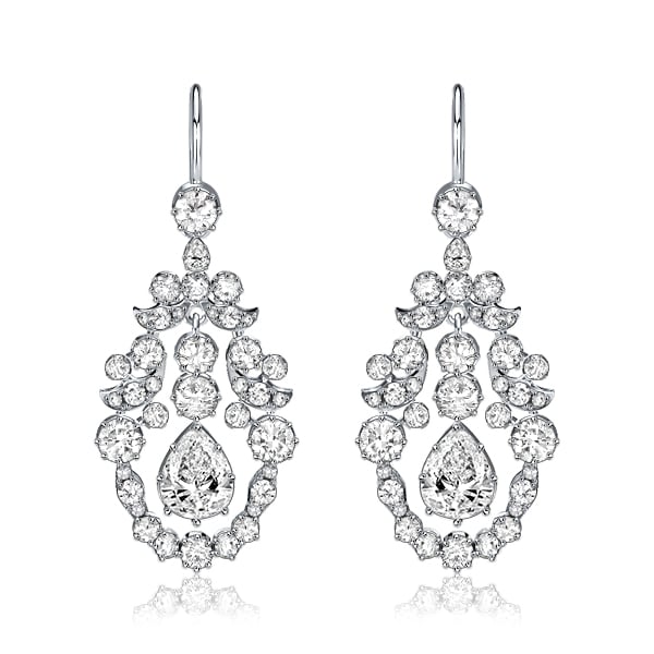 Italo White Sapphire Drop Earrings Vintage Earrings In Silver