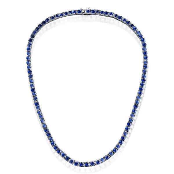 Italo Blue Sapphire Necklace Tennis Necklace For Women