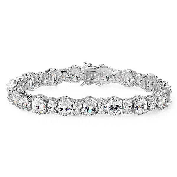 Italo Oval Created White Sapphire Bracelet