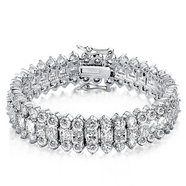 Multi Row Tennis Bracelet For Women In Sterling Silver