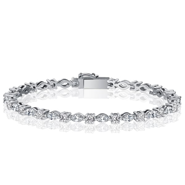 Italo Marquise & Round Cut Tennis Bracelet For Wedding