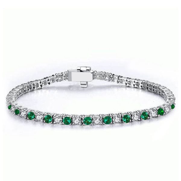 Italo Emerald Sapphire Tennis Bracelet Womens Dainty Bracelet