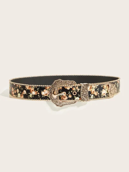 Bohemian Style Fashion High-end Personality Versatile Subculture Retro Floral Jeans Hot Girl Women's Belt